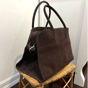 Suede brown leather bag - "The Row" style